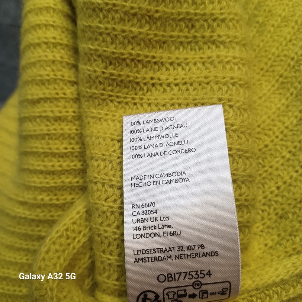 Anthropologie Maeve 100% Wool.mo_neck Muscle Crop  Green V-Neck Sweater Size M - Picture 12 of 12